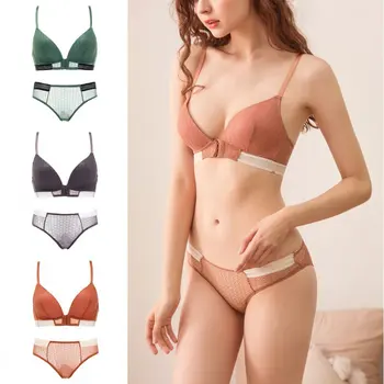 

Women Sexy Bra Suit Ladies Wire Free 1/2 Cup Smooth Intimates Erotic Camis Brief Bras Suit Lace Underwear нижнее белье Bras