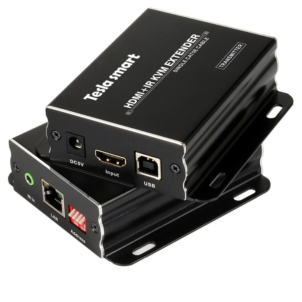 Тесла smart IP сети KVM Extender Высокое качество 120 м USB HDMI ИК по CAT5e/6 TCP/IP