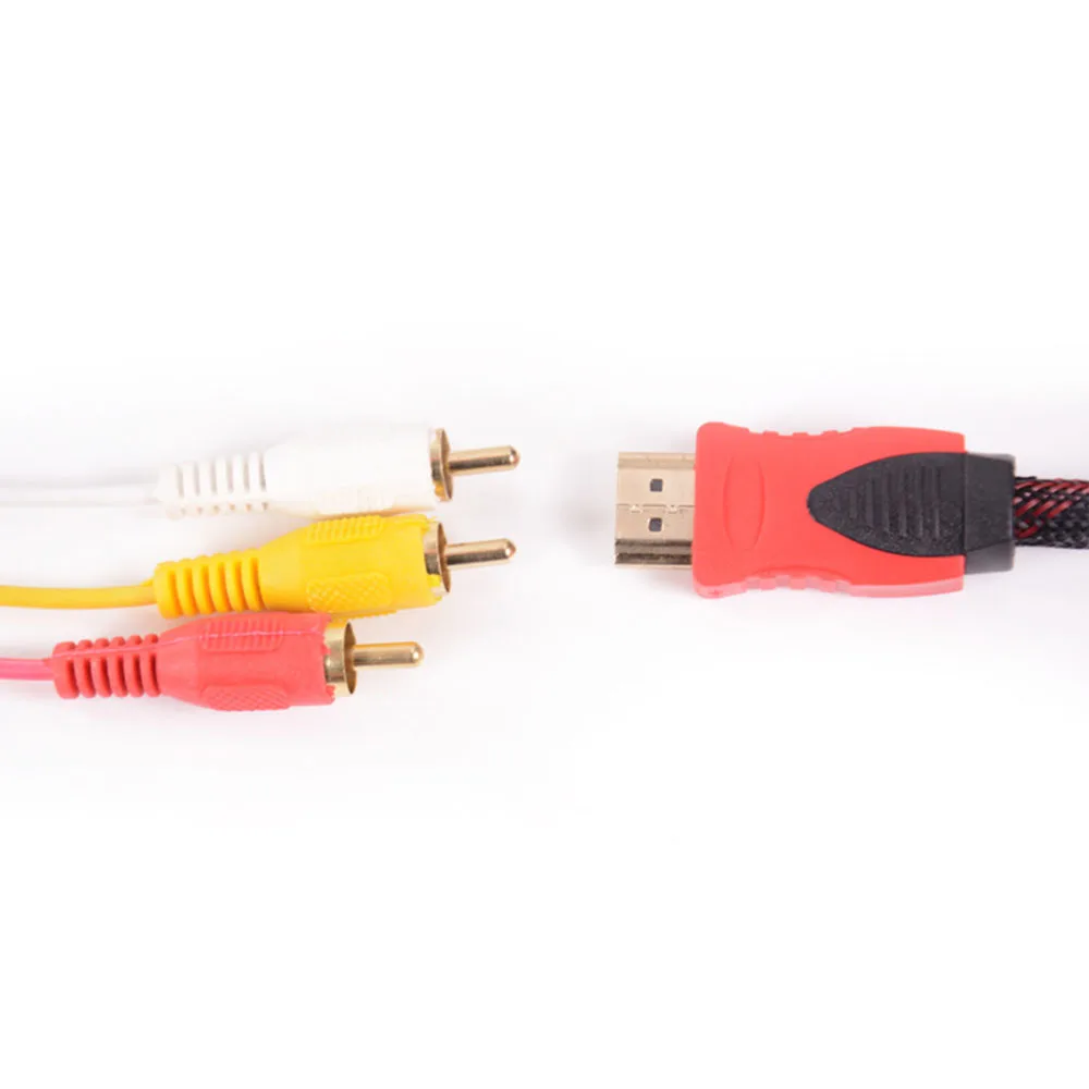 1.5M conversion converter HDMI-compatible to RCA cable male to 3 RCA AV male AV composite M/M connector adapter cable cord hdmi to av adapter audio video converter adapter