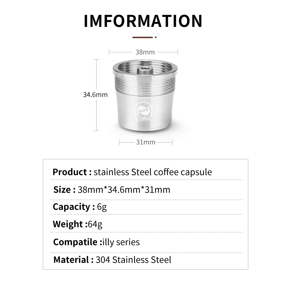 Recafimil Reusable Coffee Capsule for illy Coffee Maker Crema