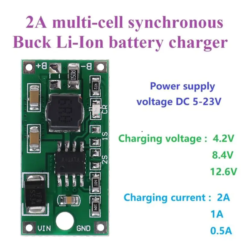 DC 5-23V 4,2 V/8,4 V/12,6 V литий-ионное зарядное устройство многоэлементное синхронное Снижение напряжения для 3,7 V/7,4 V/11,1 V 18650 литиевая батарея