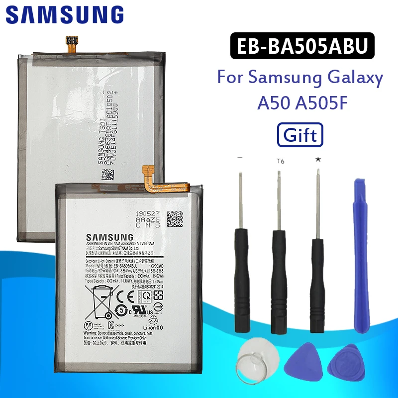 Оригинальная батарея SAMSUNG для телефона внешний аккумулятор Samsung Galaxy A50 A505F 4000 мАч