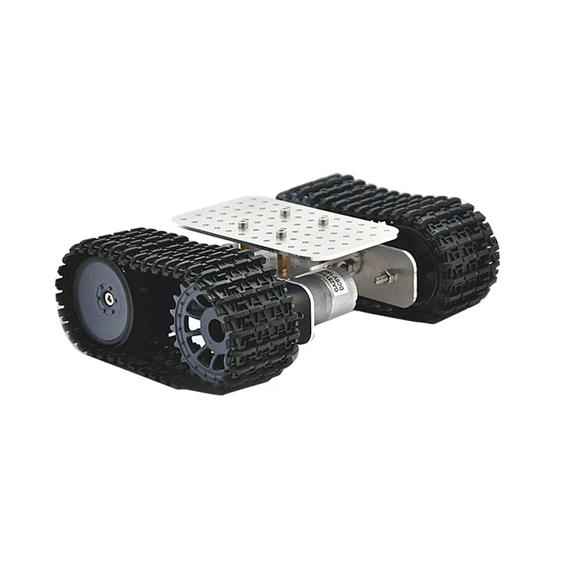 

MINI Aluminum Alloy Robot Tank Chassis Robot 12V DC Geared Motor Handmade DIY Kit Light Tank Robot Chassis