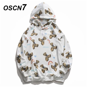

OSCN7 High Street Casual Loose Hoodies Men 2020 Winter Japanese Streetwear Harajuku Oversize Hooded Sweatshirt Mens 40428