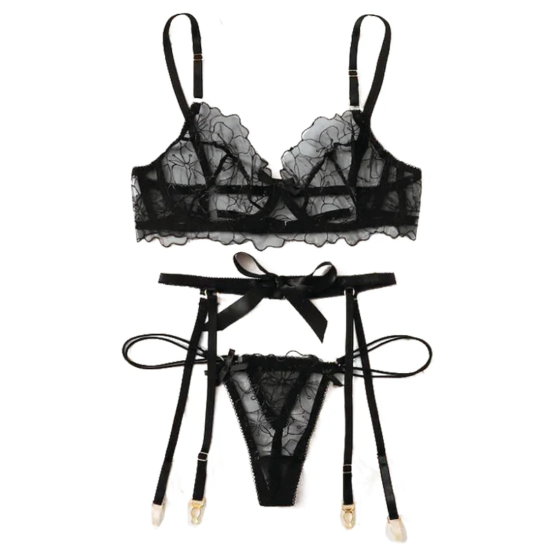 3PCS Bra G-String Garter Suit Womens Sexy Lingerie Lace Top Bra Set Lady Thong Underwear Set Female Fashion Top Erotic Lingerie 6 3PCS Bra G-String Garter Suit Womens Sexy Lingerie Lace Top Bra Set Lady Thong Underwear Set Female Fashion Top Erotic Lingerie 6