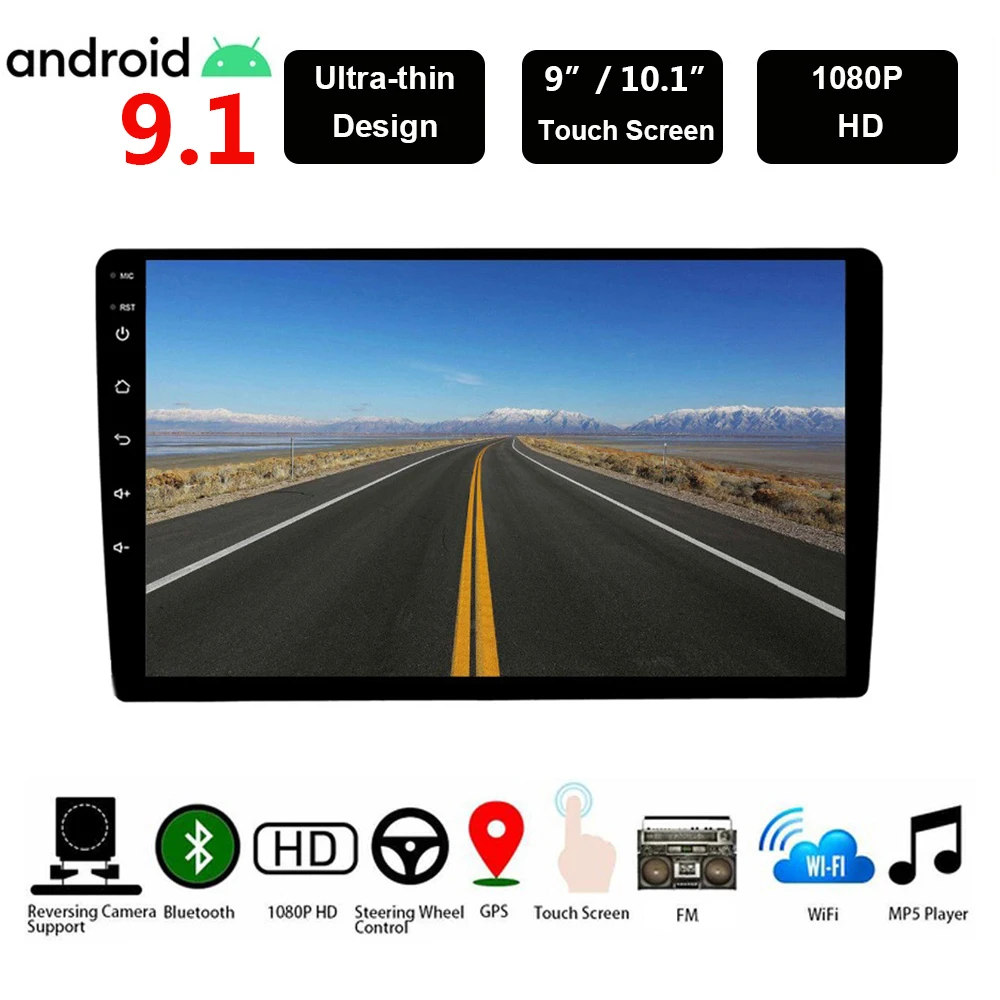 

9/10 inch Android 9.1 Car Multimedia Player 2 Din Car Radio GPS Navigation Bluetooth WIFI Quad Core Video Player