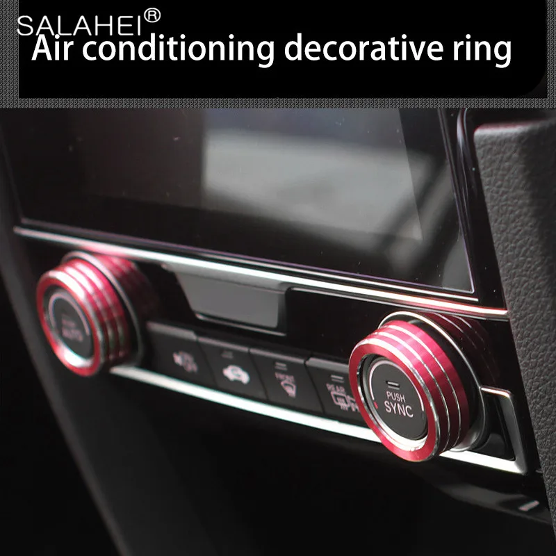 

Colorful 2 PCS/Set Air Conditioning Knob Decorative Cover Ring Adjust Trim Cover For Honda Civic 2016-2019 Accessories Interior