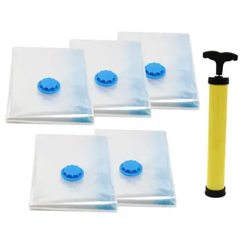 

3 Pack Premium Vacuum Storage Bags for clothes Hand-Pump Large double zipper seal Vacuum compression Travel Space Saver Bags