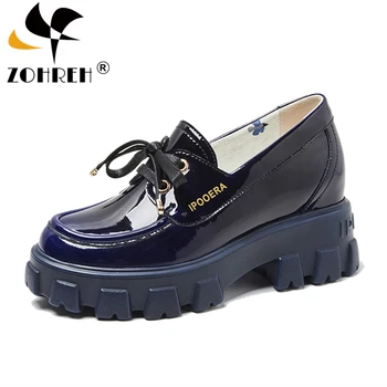 

Women Sneakers Patent Leather Fashion Casual Increase Shoes Woman Autumn Black Thick Bottom Flats Female Platform Ladies Sneaker