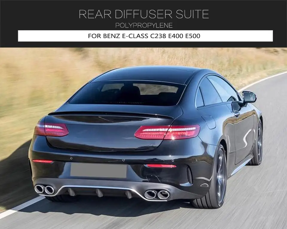 Carbon Look Black Car Rear Bumper Diffuser Lip Spoiler For Mercedes Benz E Class C238 Sport Coupe 2017 2019 With Exhaust Tips Bumpers Aliexpress