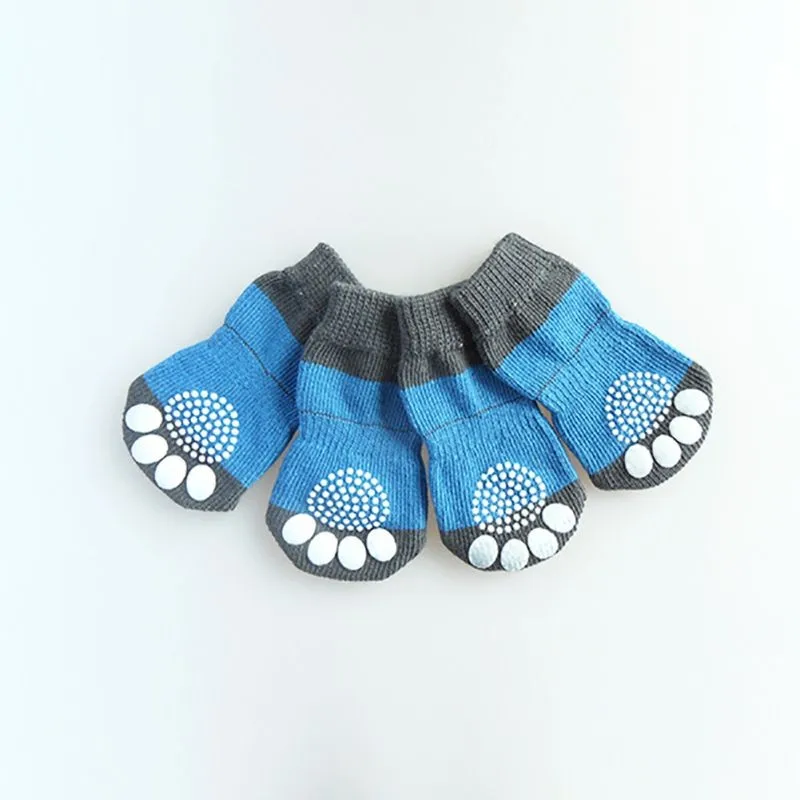 4 шт. противоскользящие теплые носки для домашних животных носки для щенков Мягкие вязаные нижние носки Одежда Носки для собак для домашних животных подарок Z
