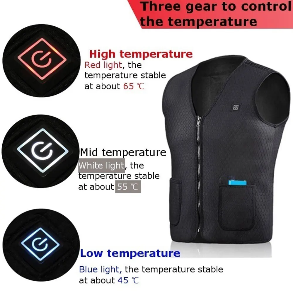 2018 Clothing Hot Compress Electric Vest Heated Jacket Heated Winter Body Warmer Warm Heated Pad Physiotherapy Thermal