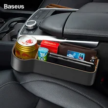 Baseus органайзер для автомобильных сидений, кожаное авто сиденье, щелевая наполнитель, коробка для хранения карт, чашки, автомобильные аксессуары, Карманный держатель, Органайзер