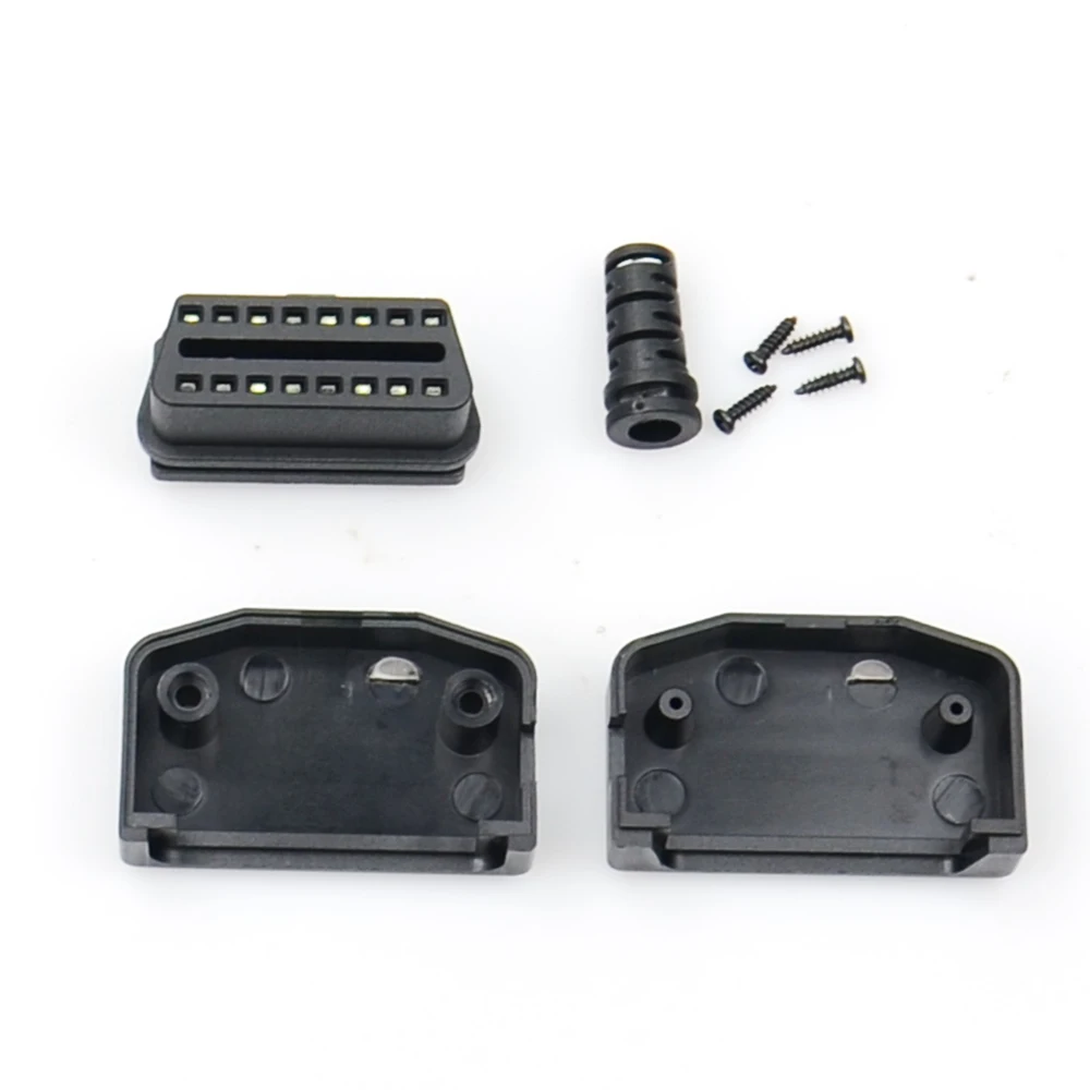 OBD2 Universal Connector obd2 16pin Adaptor eobd2 obdii Female Connector plug with screws J1962 OBD2 16Pin Male Plug Connector small car inspection equipment