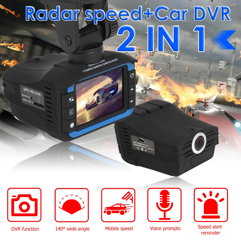 2 em 1 hd 1280p carro dvr dashboard câmera 140 lente grande angular detector de radar inglês russo voz alerta alarme x ct k la banda