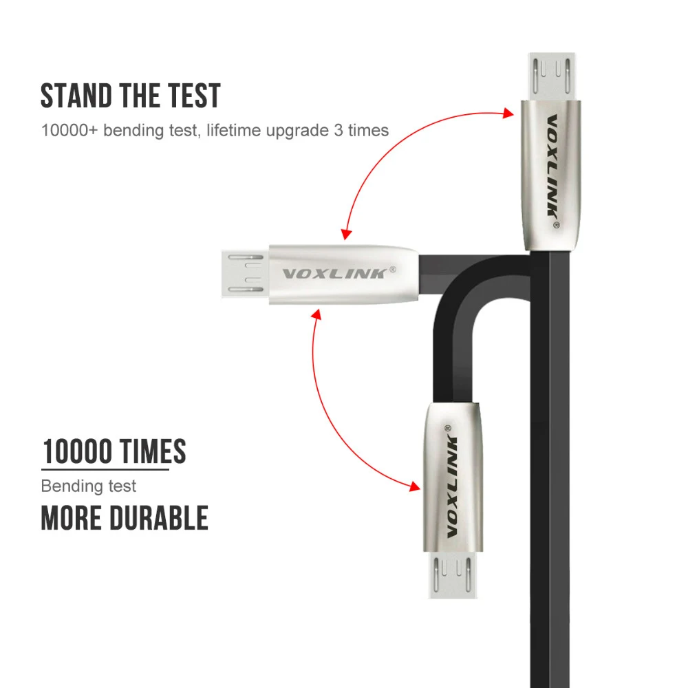 VOXLINK Micro USB кабель для быстрой зарядки Micro Дата-кабель для samsung/xiaomi/lenovo/huawei/htc/Meizu Android кабели для мобильных телефонов