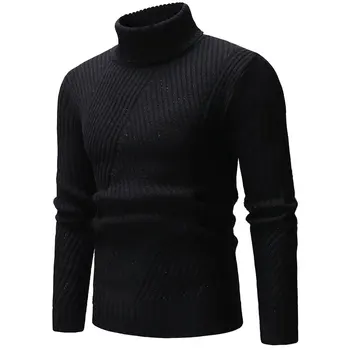 

Autumn Winter Men's Sweater Men'S Turtleneck Solid Color Casual Sweater Men Slim Fit Brand Knitted Pullovers Men Clothes