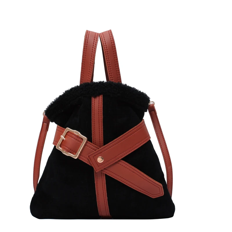 

Designer Belt Lock Female Totes Bags Luxury Scrub Pu Leather Women Handbag 2019 Fashion Plush Women Shoulder Bag Ladies Hand Bag