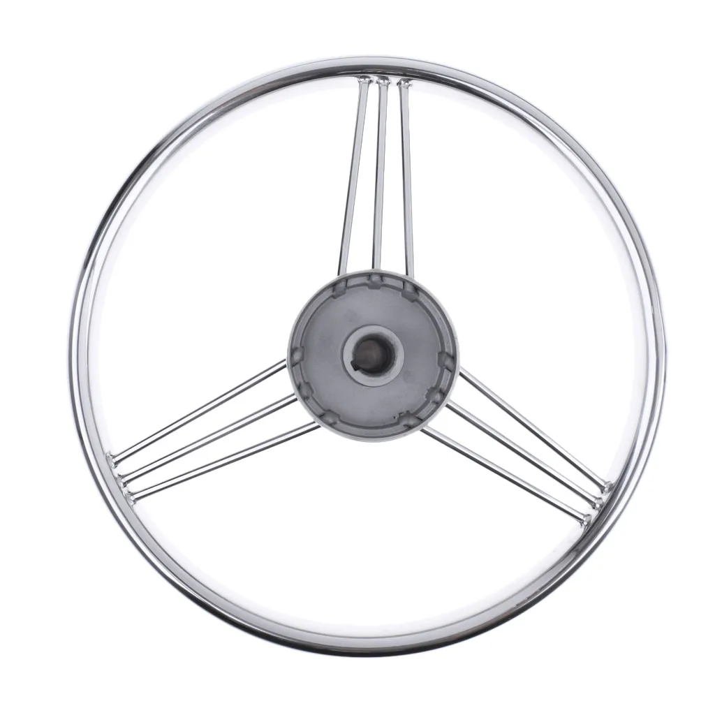13'' Boat Marine Yacht Stainless Steering Wheel for Boat Marine Yacht - Silver
