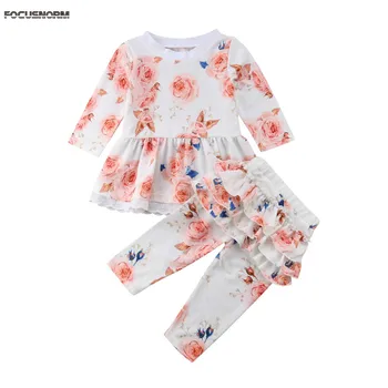

Brand New Toddler Kids Baby Girls Ruffle Dress Tops Pants Leggings 2Pcs Outfit Clothes Set