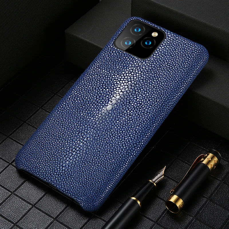 

Genuine Leather case For Iphone 11 pro max Original Stingray leather back cover For iphone 11 case xr xs max 7 8 coque fundas