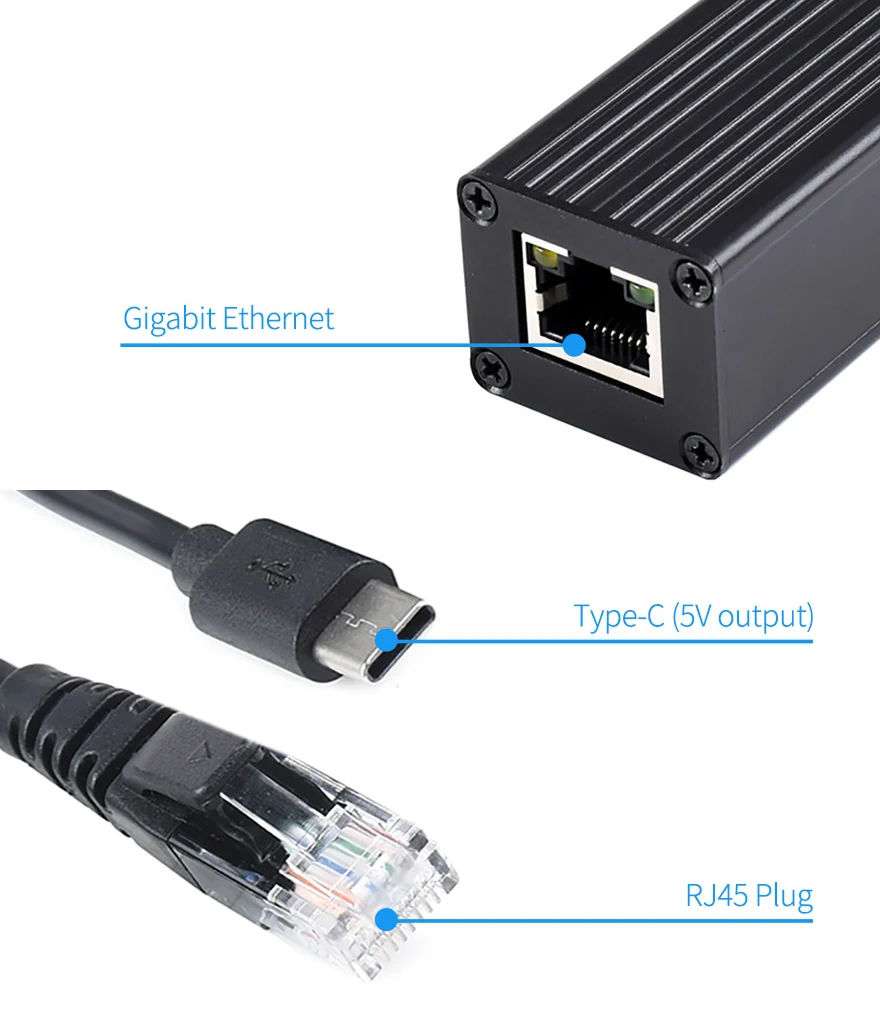  ⰡƮ PoE ø, ݼ ̽ ȣ, 5V 2.5A -C , IEEE 1/802 af/at ؼ ⰡƮ ̴