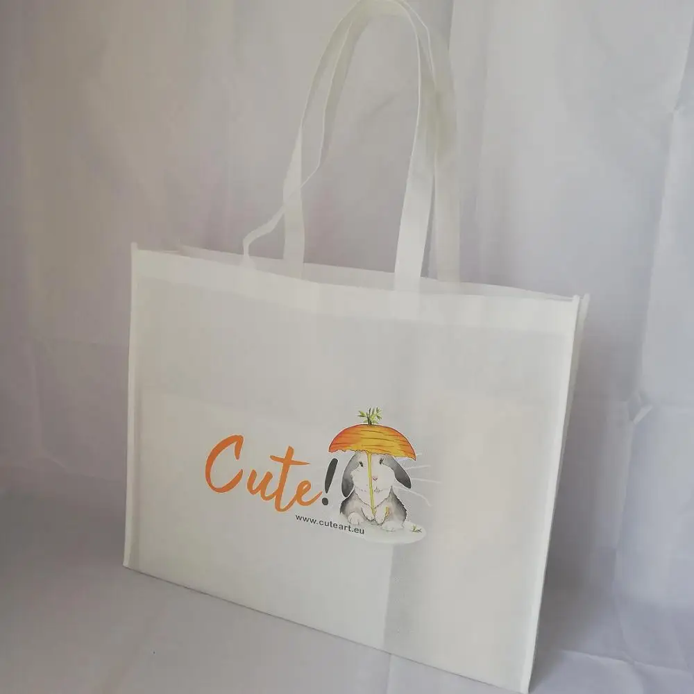 1000pcs Lot Big Size White Non Woven Tote Bag Custom Your Company