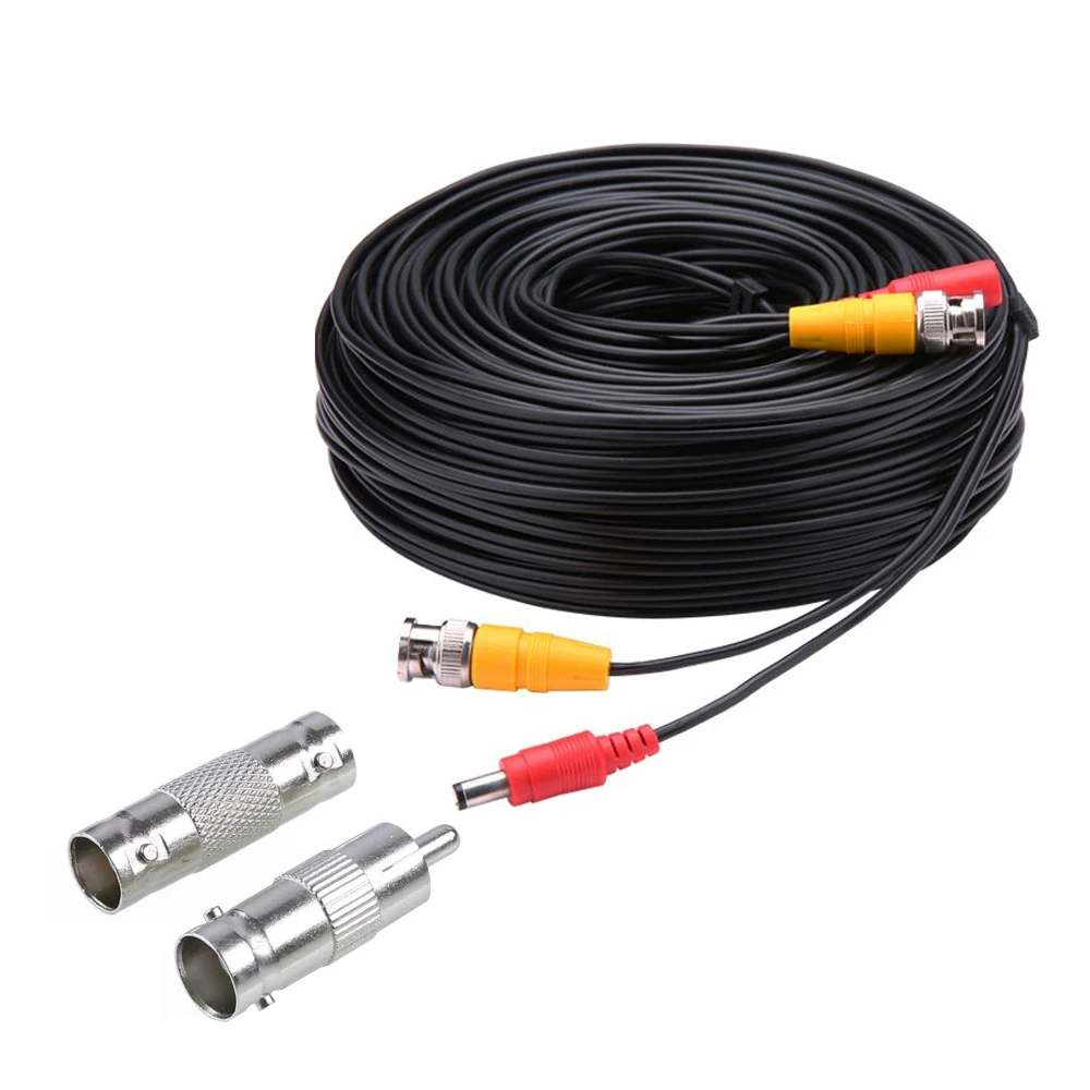 Câble dalimentation vidéo BNC pour caméra de vidéosurveillance analogique AHD, accessoire pour système de sécurité, 5M 10M 15M 20M 30M 40M 50M