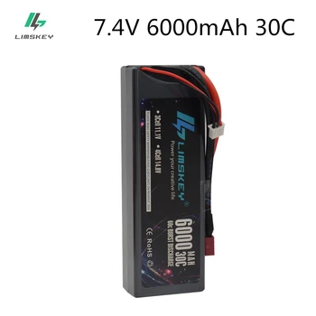 

Original Limskey 6000mAh RC LiPo Battery for RC 2S 30C LiPo 7.4V for RC Car Vehicle Truck Tank Losi Traxxas Slash Truggy