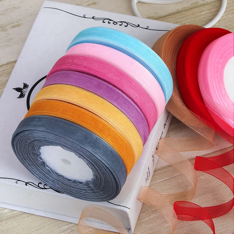 Elegant 45m Organza Satin Ribbon Roll for DIY Crafting and Gift Decoration