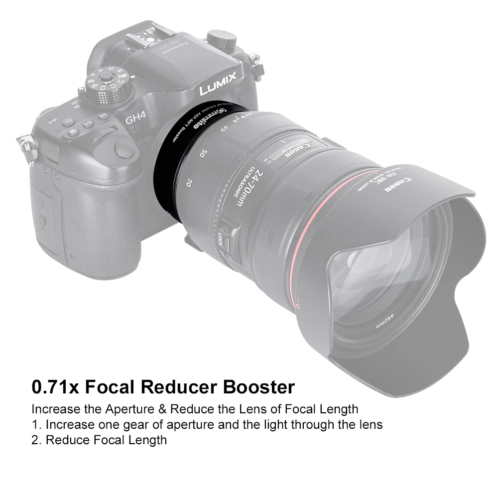 COMMLITE CM-AEF-MFT Booster 0.71X Focal Reducer Booster AF Lens 