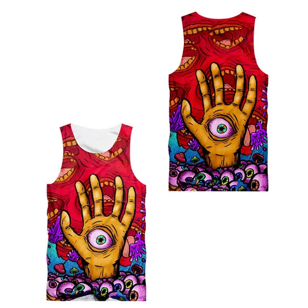 Horror eyes tank Новинка, ужасные мужские майки, футболки, ужасные 3d зеленые с принтом черепа, летние майки без рукавов для фитнеса, рубашки, майки на заказ - Цвет: Horror eyes tank
