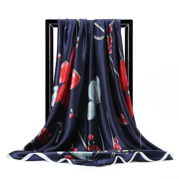 

2020 Luxury Brand 90CM Bandana-Style Real Fabrics Silk Scarves Muslim Kerchief Sun-resistant Scarf Women chiffon hijab infinity