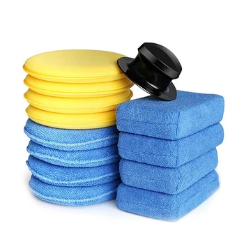 

13-Piece Car Manual Polishing And Waxing Exclusive Set Waxing Sponge Microfiber Waxing Block Waxing Handle