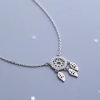 

CZ Dream Catcher Necklace Solid sv925 Dainty Sisters Necklace Minimalist Boho Jewelry Feather Charm Small Dreamcatcher Necklace