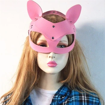 

50pcs Halloween Girl Leather Mask Half Eyes Cosplay Face Cat Mask Cosplay Adult Play Game Mask Masquerade Carnival Fancy mask