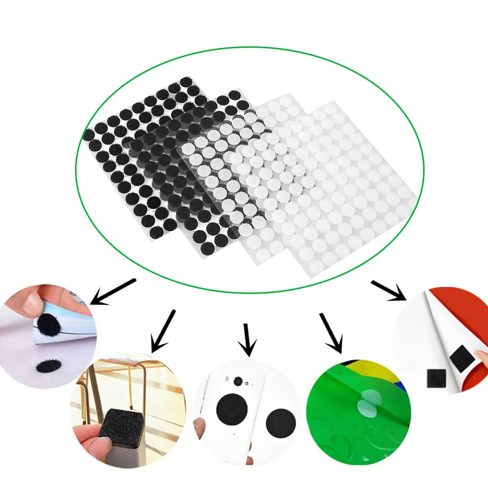 Nylon Patches Black/White 99Pcs Double Sided Adhesive Magic Sticker Double-Sided Patch Fastener Terylene Home Repair Bag | Дом и сад