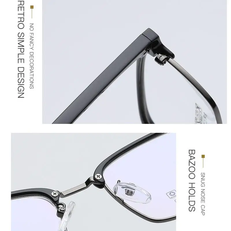TR90 Glasses Frame Men Eyeglasses Computer Optical Women Half Metal Clear Eye Lens Male Spectacle lunette de vue Z299