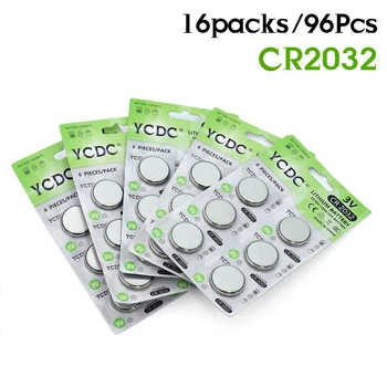 

YCDC 96Pcs CR2032 Batteries For Pedometer LED Lights 3V Lithium Battery BR2032 DL2032 ECR2032 CR 2032 Button Coin Cells