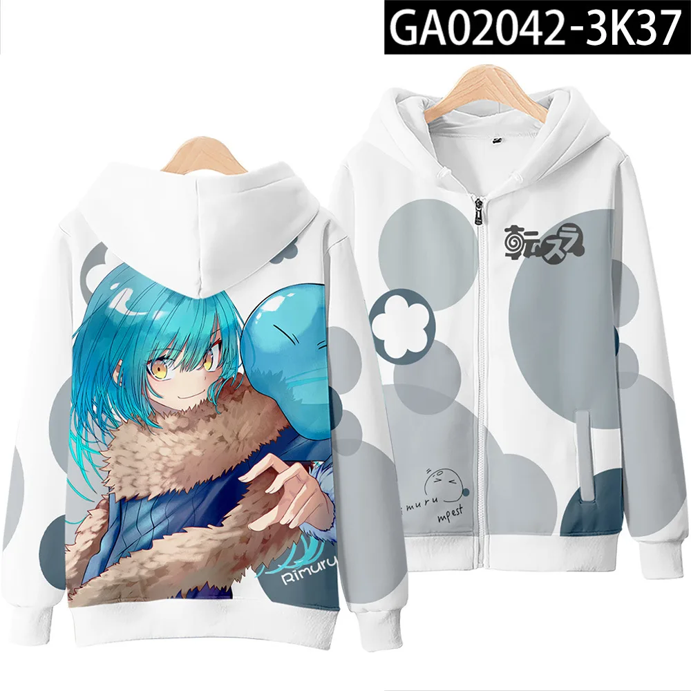 Anime That Time I Got Reincarnated As A Slime Rimuru Tempest Cosplay Costume Unisex 3D Hoodie Zipper Hooded Sweatshirt Outerwear morticia addams dress Cosplay Costumes