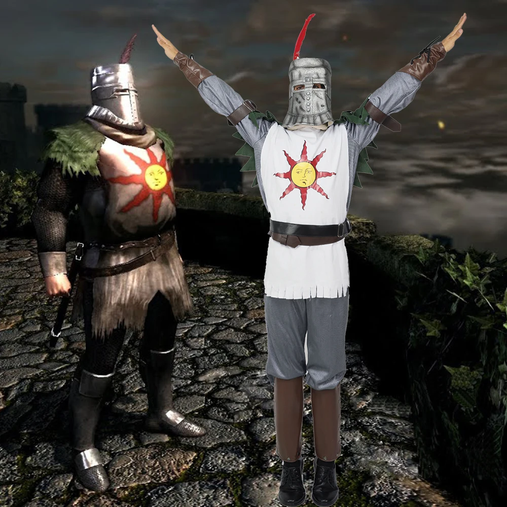 XCOSER Dark Souls Solaire, костюм для косплея, наряд Forever Sun Warrior, полный костюм, высокое качество, Хэллоуин, косплей, костюм для мужчин