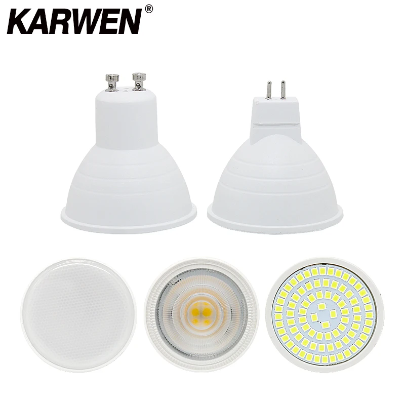KARWEN GU10 Светодиодный светильник E27 220V MR16 Точечный 7W GU5.3 2835 SMD светодиодный 5W Bombilla E14