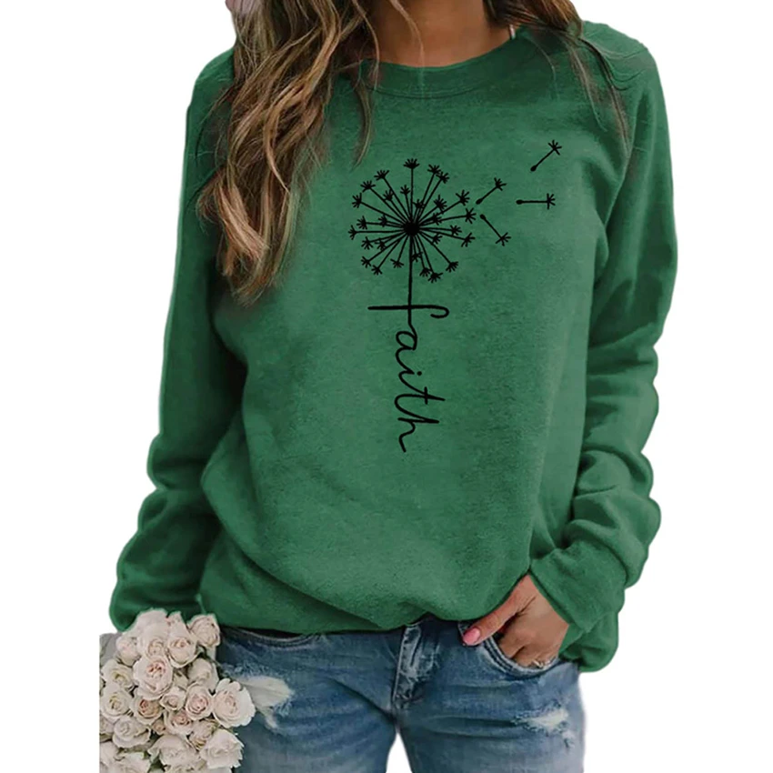 Stars Print Sweatshirts Women Long Sleeve Top Autumn New O-neck Sweatshirt Casual Female Loose Hoodies Datura Letter Pullover