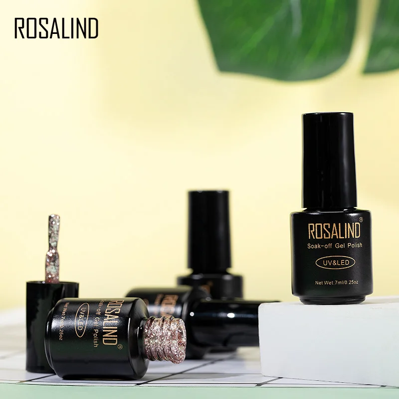 ROSALIND Гель-лак для ногтей Блеск платиновая блестящая Живопись ногтей искусство УФ верхнее покрытие для маникюра гель гибридные покрытые лаком Ногти Гель-лак