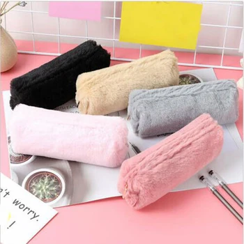 

Creative Sweet Candy Color Plush Pencil Case Student Girls Stationery Pen Pencil Storage Bag Box Kawaii Makeup Pouch Coin Purse