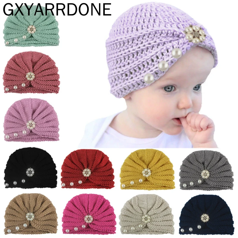 

1pcs 2019 Toddlers Infant Baby Child Pearls Hollow Out Hat Headwear Hardness Cap Hat Keep Warm Casual Comfortable Gorro De Bebe