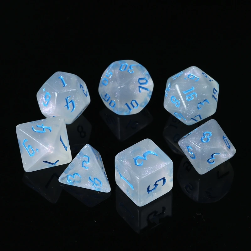 7 Pcs Resin Polyhedral Dices for DND RPG MTG Dials Dice Desktop Board Game Toys 