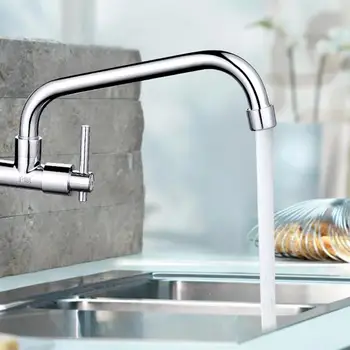 

1Pc Single Cold Tap Wall-in Faucet Kitchen Bathroom Faucet Universal Rotatable Water Tap Household Kitchen Faucets for Home Use