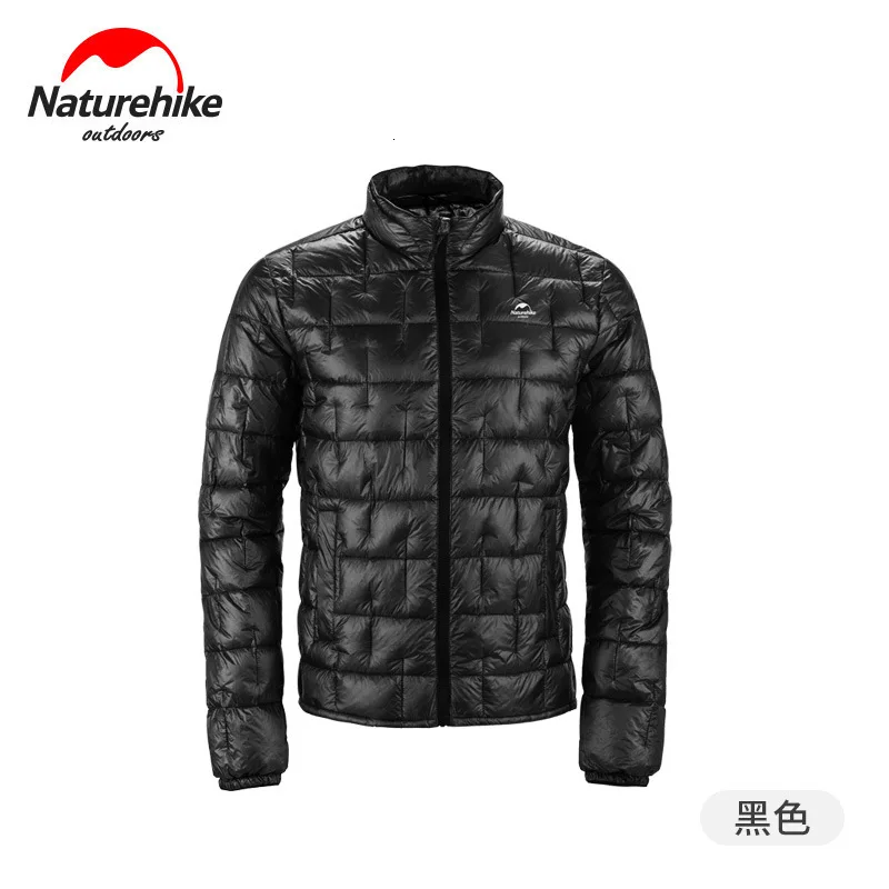 Black Naturehike 10D нейлон Сверхлегкий Открытый пуховик пальто 1000FP Мужчины Женщины Осень Зима Открытый холодный ветер защита сохраняет тепло - Цвет: Black