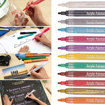 

Acrylic Marker Pens Painting Pen Glass Acrylic Paint Pen Drawing Wood Graffiti Craft Projects Fabric Smooth Student Office